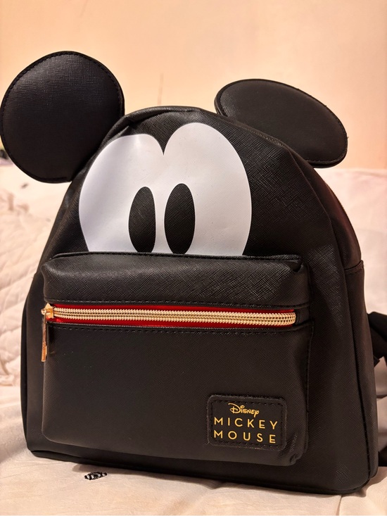 Disney Handbags - Disney Black Mickey Mouse Mini Backpack with Gold Zipper